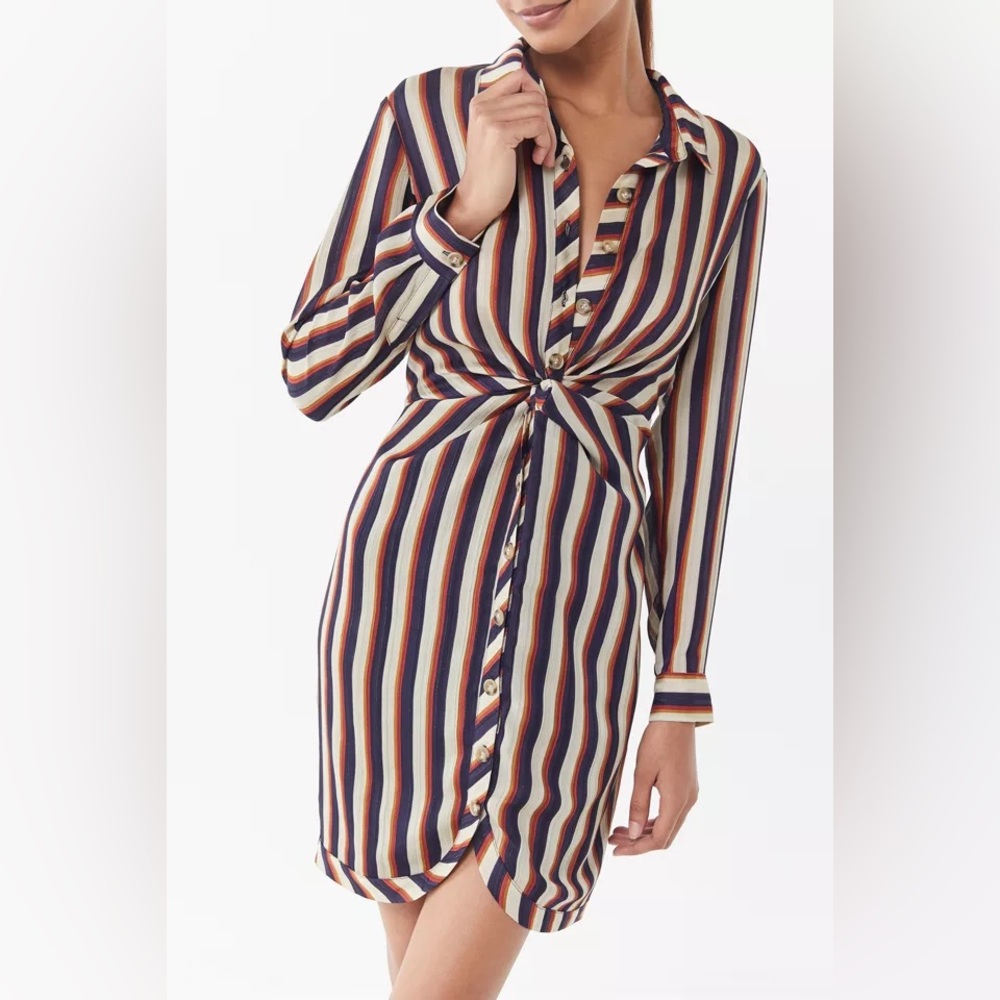 Heartloom Tina stripe twist front shirt dress - Picture 1 of 6